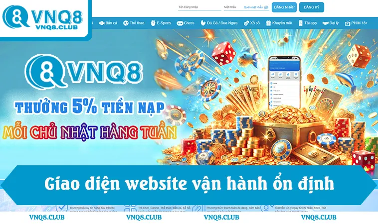Giao diện website vận hành ổn định, tốc độ tải nhanh