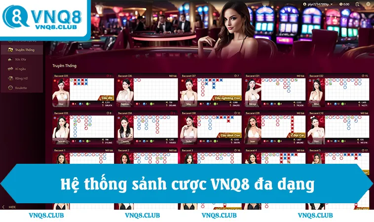 Hệ thống sảnh cược vnq8 đa dạng nhà cung cấp